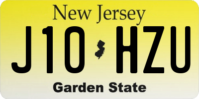 NJ license plate J10HZU