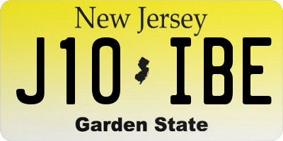 NJ license plate J10IBE