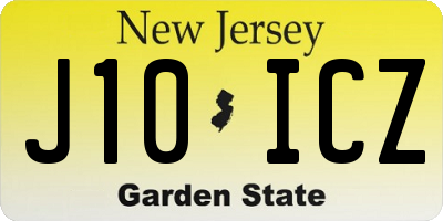 NJ license plate J10ICZ
