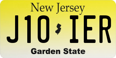 NJ license plate J10IER