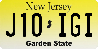 NJ license plate J10IGI