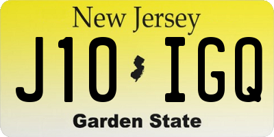 NJ license plate J10IGQ