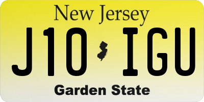 NJ license plate J10IGU