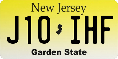 NJ license plate J10IHF