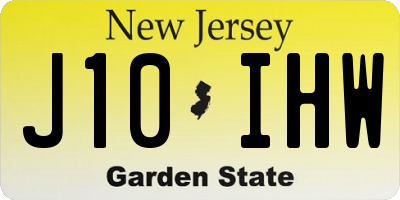 NJ license plate J10IHW