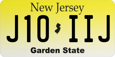 NJ license plate J10IIJ