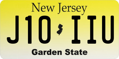 NJ license plate J10IIU