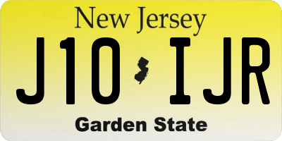 NJ license plate J10IJR