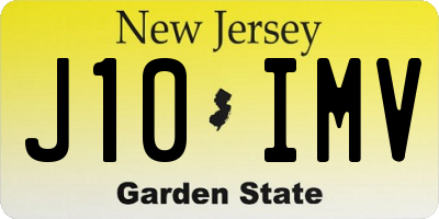 NJ license plate J10IMV