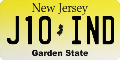 NJ license plate J10IND