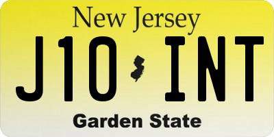 NJ license plate J10INT