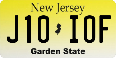 NJ license plate J10IOF