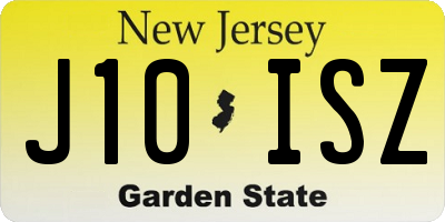 NJ license plate J10ISZ