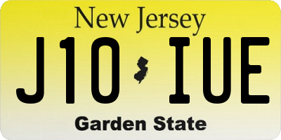 NJ license plate J10IUE
