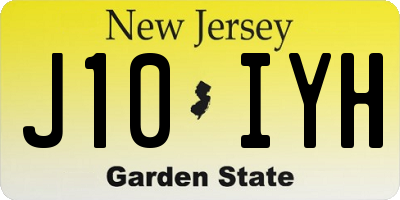 NJ license plate J10IYH