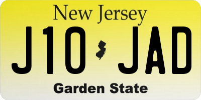 NJ license plate J10JAD