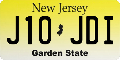 NJ license plate J10JDI