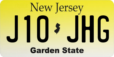 NJ license plate J10JHG