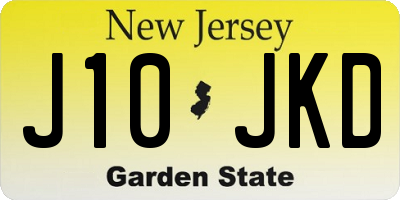 NJ license plate J10JKD