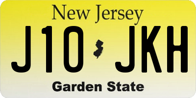 NJ license plate J10JKH