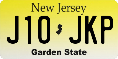 NJ license plate J10JKP