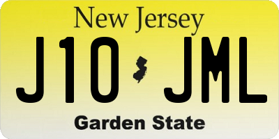 NJ license plate J10JML