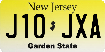 NJ license plate J10JXA