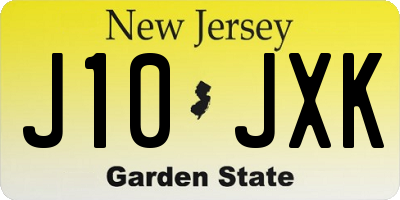 NJ license plate J10JXK