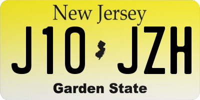 NJ license plate J10JZH