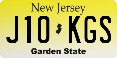 NJ license plate J10KGS