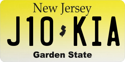 NJ license plate J10KIA