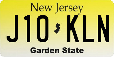 NJ license plate J10KLN