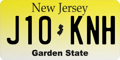 NJ license plate J10KNH