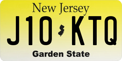 NJ license plate J10KTQ
