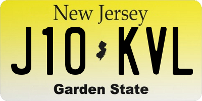 NJ license plate J10KVL