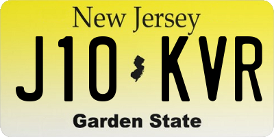 NJ license plate J10KVR