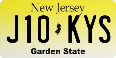 NJ license plate J10KYS
