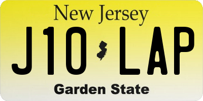 NJ license plate J10LAP