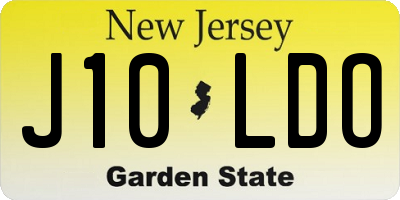 NJ license plate J10LDO