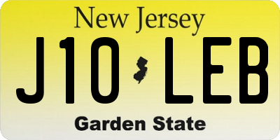 NJ license plate J10LEB