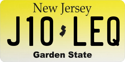 NJ license plate J10LEQ