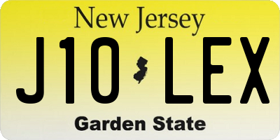 NJ license plate J10LEX