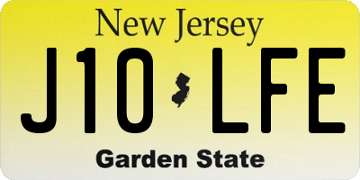 NJ license plate J10LFE