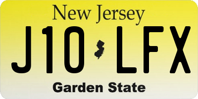 NJ license plate J10LFX