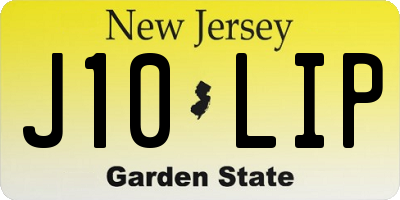 NJ license plate J10LIP