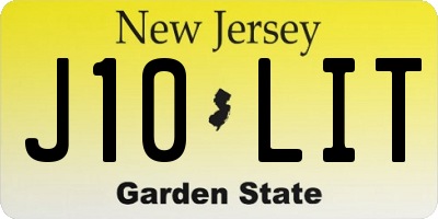 NJ license plate J10LIT