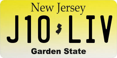 NJ license plate J10LIV