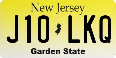 NJ license plate J10LKQ