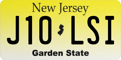 NJ license plate J10LSI