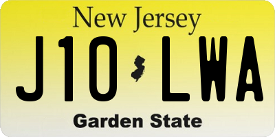 NJ license plate J10LWA